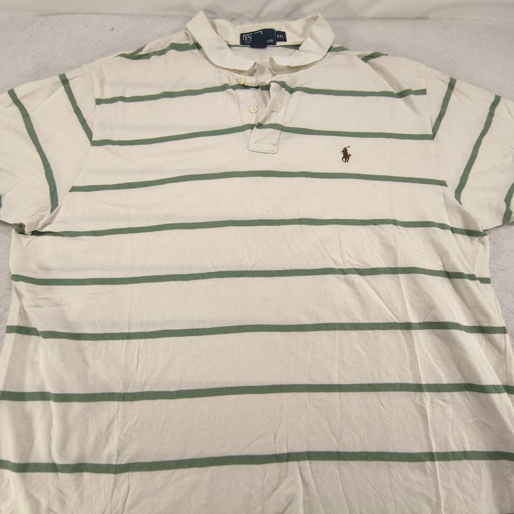 Polo by Ralph Lauren Short Sleeve Collared Polo Shirt Mens Size 2XL White Green